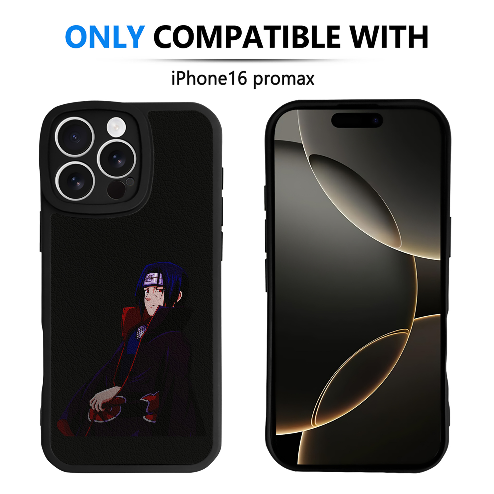 （画像用） NARUTO -ナルト- うちは イタチ Uchiha Itachi 【iPhone 16シリーズ対応】シリコンスマホケース（レザー調） 材質：シリコン